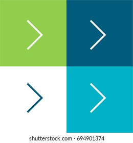 Rightwards pointing arrow green and blue material color minimal icon or logo design