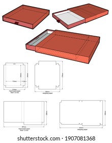 Rigid Box Drawer hard board paper thicknes 2mm (Internal measurement 17x20x2 cm) and Die-cut Pattern. The .eps file is full scale and fully functional. Prepared for real cardboard production.