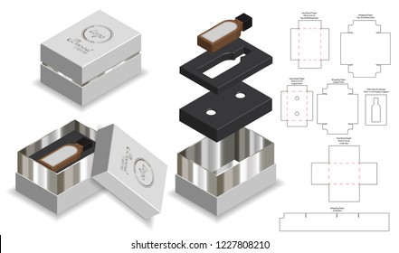 Rigid Box Packaging Die Cut Template 3D Mockup