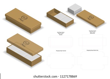 Rigid Box For Soap Mockup with Dieline