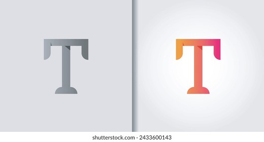 rigid letter t logo set
