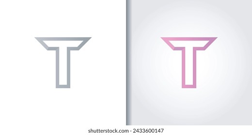 rigid letter t logo set