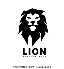 rigid lines elegant head lion profile art logo