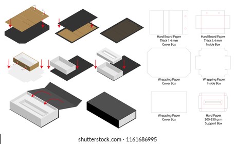 Rigid Magnet Box Template 3d Mockup Stock Vector (Royalty Free ...