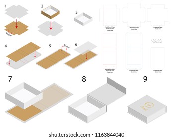 Rigid Magnet Box Template 3d Mockup With Dieline