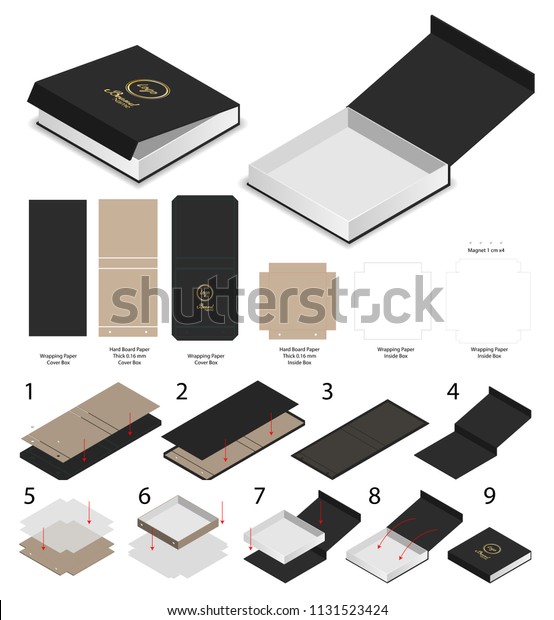 Download Rigid Magnet Box Template 3d Mockup Stock Vector Royalty Free 1131523424