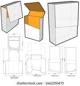 Rigid Magnet Box Template Hard Board Paper Thick 1.75mm (Internal measurement 17 x 22 + 55cm) and Die-cut Pattern. The .eps file is full scale and fully functional.