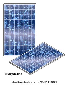 A rigid polycrystalline solar panel.