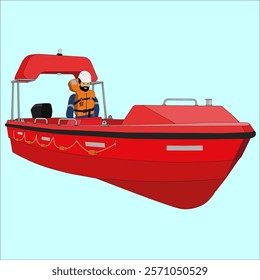 Rigid rescue boat for cargo ship