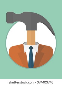 Rigid, self-willed leader, manager. The character of the CEO. Business People icons. Faces avatars. Flat style vector icons set