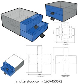 Rigid Sleeve Box and Die-cut Pattern. The .eps file is full scale and fully functional. Prepared for real cardboard production.