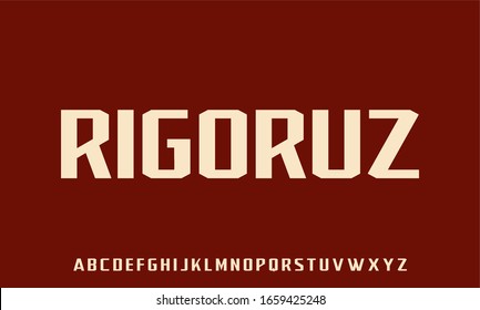rigoruz, the vector typeset combination of vintage and modern font style 