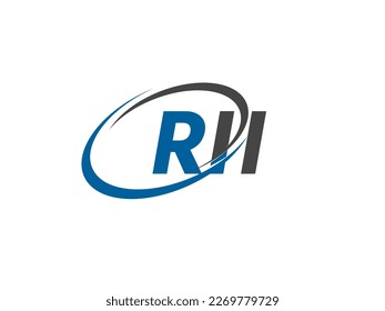 RII letter creative modern elegant swoosh logo design