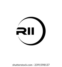 RII letter logo design in illustration. Vector logo, calligraphy designs for logo, Poster, Invitation, etc.