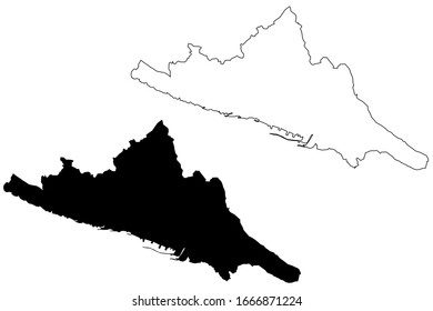 Rijeka City (Republic of Croatia) map vector illustration, scribble sketch City of Grad Rijeka map