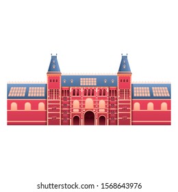 rijksmuseum landmark of amsterdam in the netherlands, vector illustration
