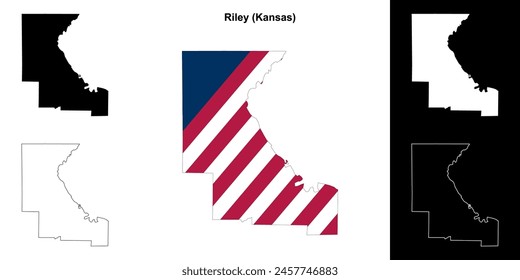 Riley County (Kansas) outline map set