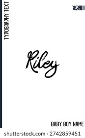 Riley    -Male Names Vector Creative Brush Typography Text Handwritten Lettering 