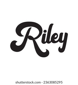 riley, text design. Vector calligraphy. Typography poster. Usable as background.