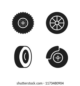 rim icon. 4 rim vector icons set. wheel and alloy wheel icons for web and design about rim theme