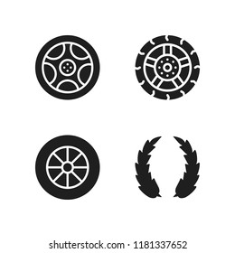 rim icon. 4 rim vector icons set. laurel, alloy wheel and wheel icons for web and design about rim theme