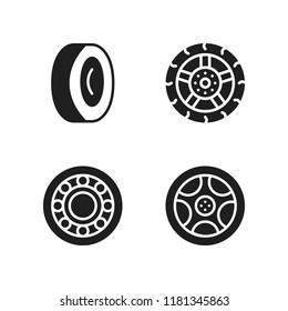 rim icon. 4 rim vector icons set. wheel and alloy wheel icons for web and design about rim theme