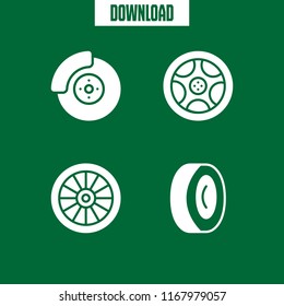 rim icon. 4 rim vector set. alloy wheel icons for web and design about rim theme