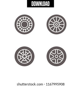 rim icon. 4 rim vector set. alloy wheel icons for web and design about rim theme