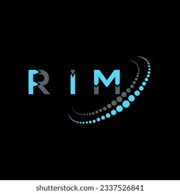 Diseño creativo del logo de la carta RIM. Diseño único de RIM.
