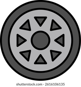 Rim Line Filled Vector Icon Design