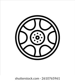 rim outline icon. rim car black line illustration.
