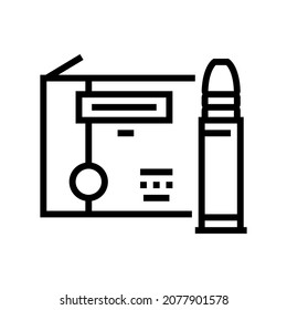 rimfire ammo line icon vector. rimfire ammo sign. isolated contour symbol black illustration