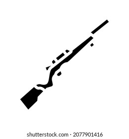 rimfire pistol glyph icon vector. rimfire pistol sign. isolated contour symbol black illustration