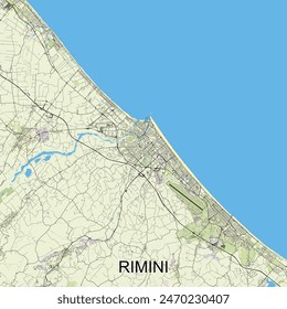Rimini, Italy map poster art