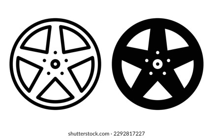 Rims icon with outline and glyph style.