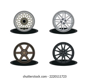 Rims isolated flat design vector