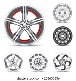 The rims set collection on the white background