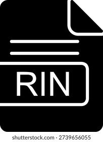 RIN File Format Glyph Vector Icon Design