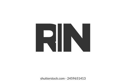 RIN logo design template with strong and modern bold text. Initial based vector logotype featuring simple and minimal typography. Trendy company identity ideal for businesses brand presence.