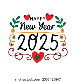 Ring in 2025 with stunning "Happy New Year" typography! Perfect for greeting cards, banners, invitations, and social posts. Bring festive elegance to your creative designs today.