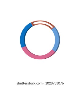 Ring 3D diagram icon. Element of colored charts and diagrams for mobile concept and web apps. Icon for website design and development, app development. Premium icon on white background