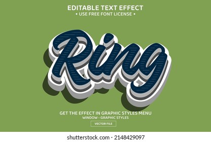 Ring 3D editable text effect template