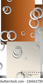 Ring abstract rectangular background with drop shadow. Vector illustration, with the colors of bricks and stones