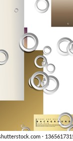 Ring abstract rectangular background with drop shadow. Vector illustration, with the colors of bricks and stones