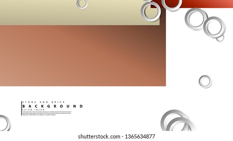 Ring abstract rectangular background with drop shadow. Vector illustration, with the colors of bricks and stones