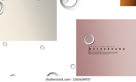 Ring abstract rectangular background with drop shadow. Vector illustration, with the colors of bricks and stones