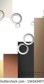 Ring abstract rectangular background with drop shadow. Vector illustration, with the colors of bricks and stones