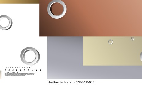 Ring abstract rectangular background with drop shadow. Vector illustration, with the colors of bricks and stones