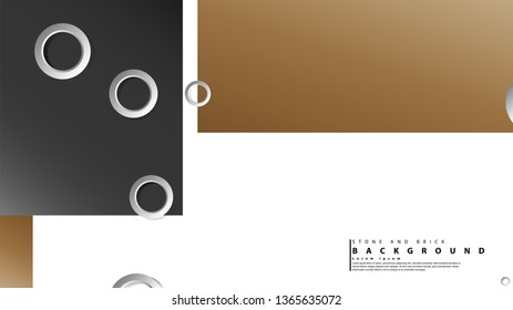 Ring abstract rectangular background with drop shadow. Vector illustration, with the colors of bricks and stones
