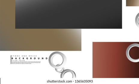 Ring abstract rectangular background with drop shadow. Vector illustration, with the colors of bricks and stones